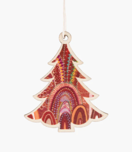 “BEAUTIFUL JOURNEY” INDIGENOUS PAINTED XMAS TREE HANGING DECORATION