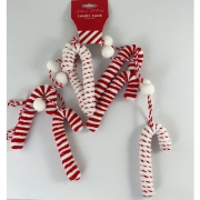 Xmas Candy Cane Garland Plush 1.5m