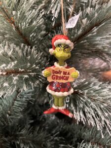 *Jim Shore Collectible - 12CM DON`T BE A GRINCH hanging ornament