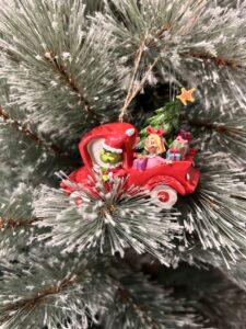 *Jim Shore Collectible - Grinch in red truck hanging ornament