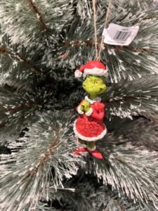 *Jim Shore collectible - 12CM Grinch with large heart hanging ornament