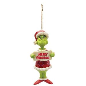 *Jim Shore collectible - 12CM Merry GRINCHMAS hanging ornament