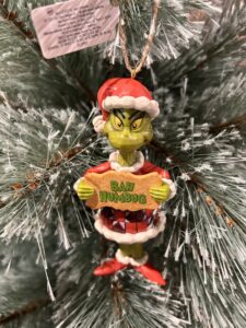 *Jim Shore Collectible- 12CM Grinch BAH HUMBUG hanging ornament