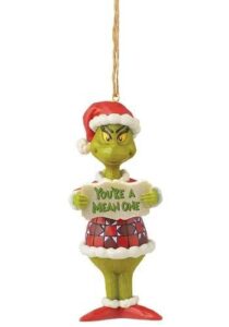 *Jim Shore Collectible 12CM GRINCH You're a MEAN ONE hanging ornament