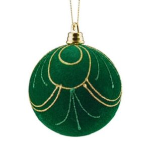 Green flock and gold ball hanging