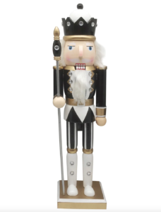 Wooden Nutcracker King - Black & White Uniform 38cm