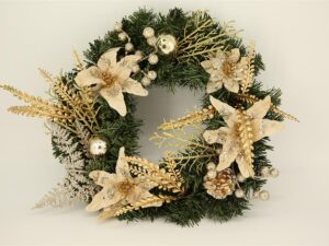 Small wreath with sliver gold and Champlain