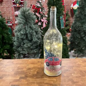 *Merry Christmas bottle, light up with snow and tree in bottle