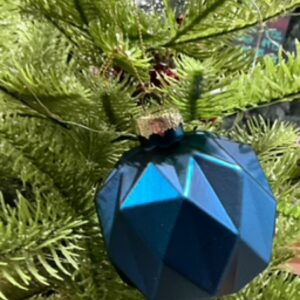 Midnight blue geo glass bauble