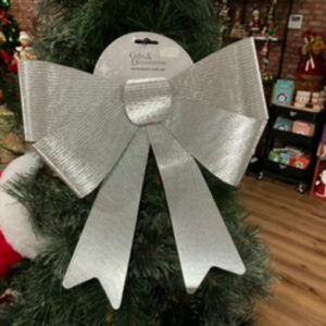 Sparkling silver bow, XL