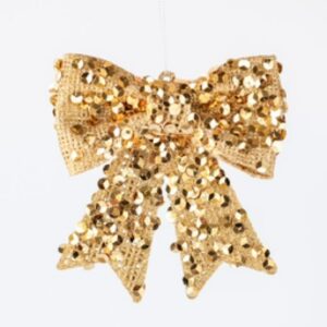 Gold sequin bow, medium