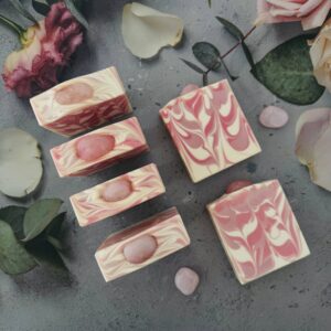 Australian Handmade Soap - LOVE Rose Quartz with Silk & Pink Champagne