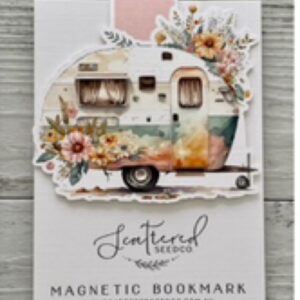 Vintage Pink Floral Caravan Magnetic Bookmark