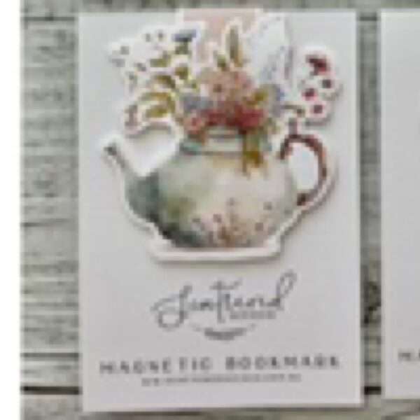 SPRING FLORAL MAGNETIC BOOKMARK - FLORAL TEAPOT