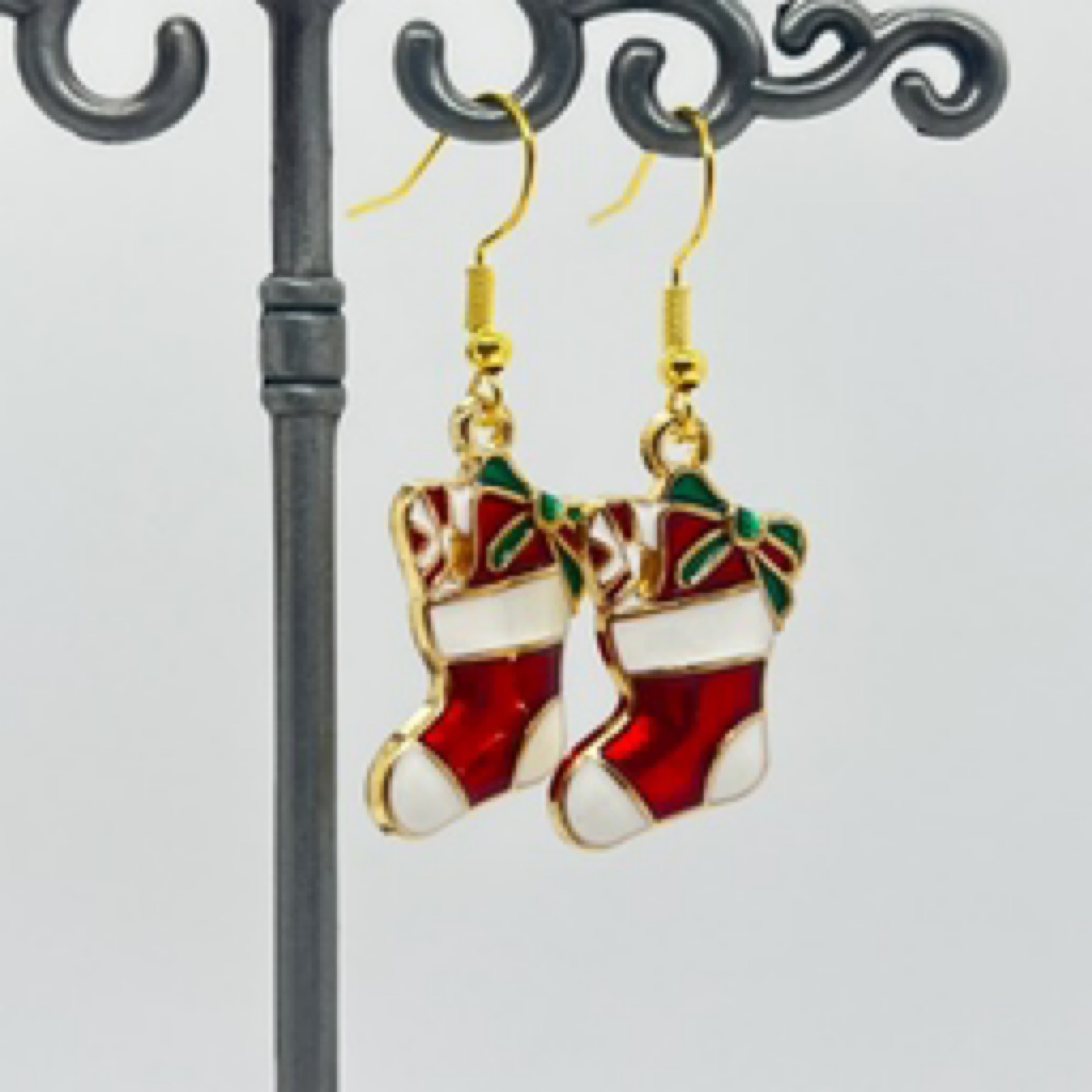 *Stocking and mistletoe earrings